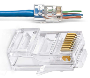 RJ45 Cat5e Pass Through Connector, Pack of 100