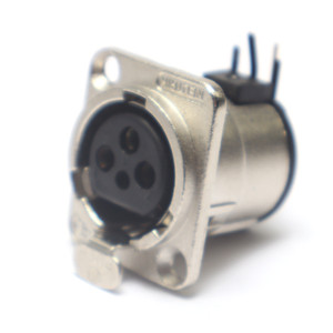 Neutrik NC3FDM3-H 3-pin XLR Receptacle, Horizontal PC Mount Neutrik NC3FDM3-H 3-pin XLR Receptacle, Horizontal PC Mount