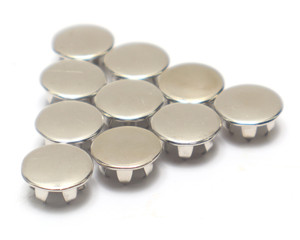 3/8" Snap Button Hole Plug, Nickel-Plated Steel, 10pcs 3/8" Snap Button Hole Plug, Nickel-Plated Steel, 10pcs