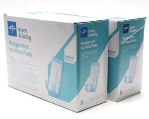 Medline Mom and Baby Postpartum Ice Maxi Pads, 2x8 packs