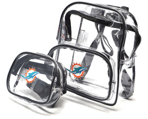 Miami Dolphins Stadium Clear Backpack Bag Set