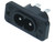 Power Inlet - IEC C-8 2-pin, Non-Polar Chassis with Mounting Ears