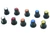Pack of 10, Plastic Knobs, 6mm Splined Shaft, 2 each 5 Colors