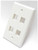 Single Gang Keystone Wall Plate, 4 Port