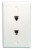 Dual Modular Telephone Wall Jack, 6 Pack