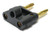Double Banana Plug, Gold-Plated, Solderless, Black Double Banana Plug, Gold-Plated, Solderless, Black