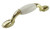 Bright Brass Handle with White Ceramic Insert for Drawers and Cabinets