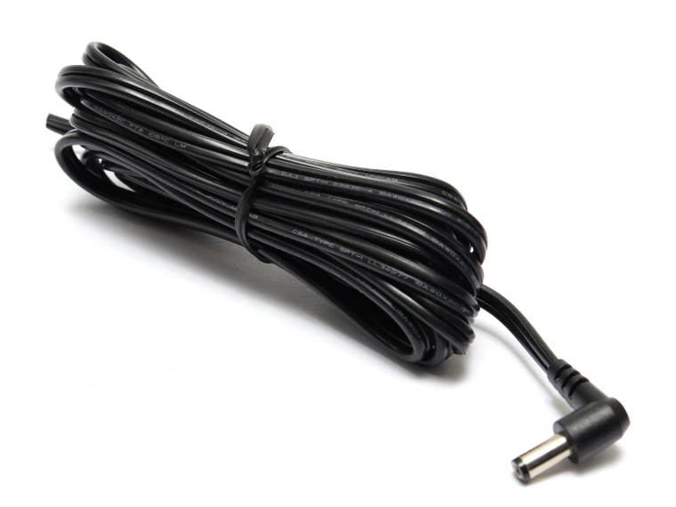 DC Coaxial Power Cable, Male Plug, 5.5mm x 2.5mm To Wire Leads, 9.5ft