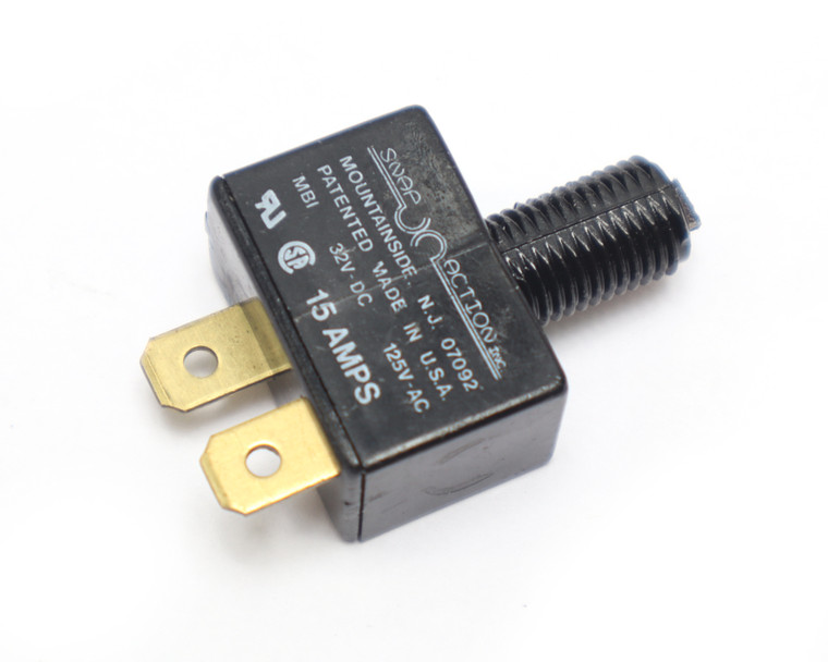 Snap Action Inc. MB1 Push-To-Reset Circuit Breaker, 15 Amp