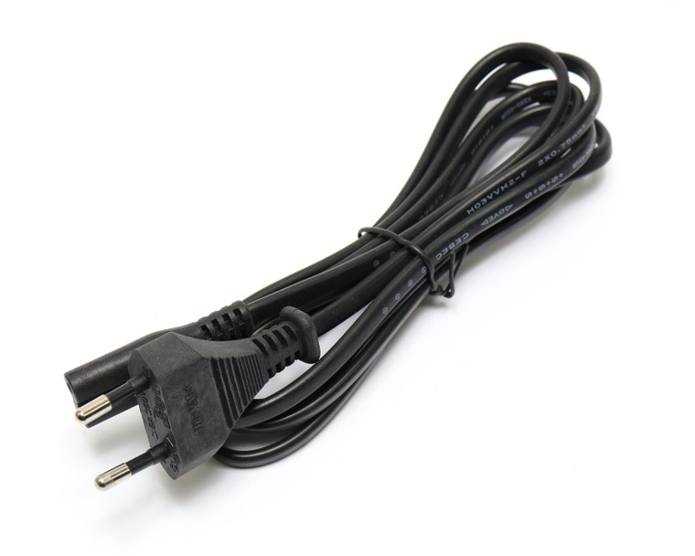 Europlug CEE 7/16 to IEC320 C7, European 2-Conductor Power Cord, 6ft