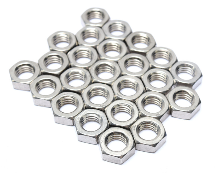 1/2"-13 X 1/4" Stainless Steel Hex Nuts, 25pcs