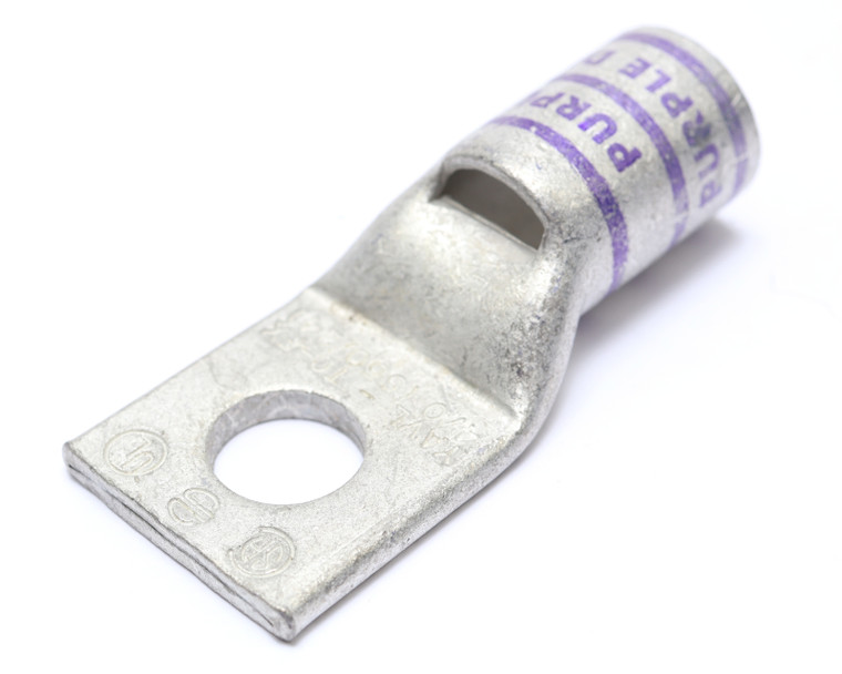 Burndy YAV38L-TC12-FX Square Ring Terminal, Non-Insulated, 4/0 AWG, 1/2" Ring