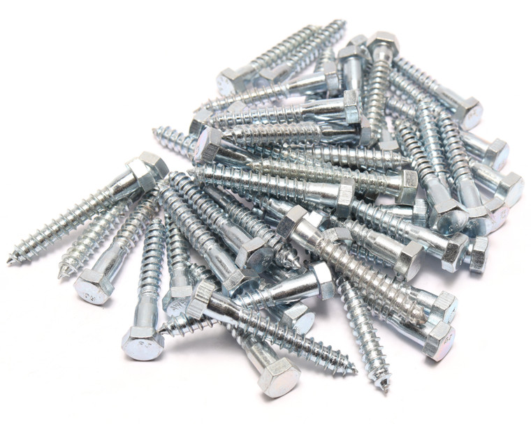 3/8" x 2.5" Zinc Plated Lag Bolt w/ Shank, 50pcs