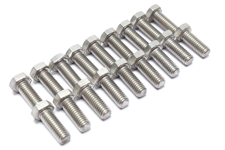 3/8"-16 x 1" Stainless Steel Hex Bolts, 18pcs
