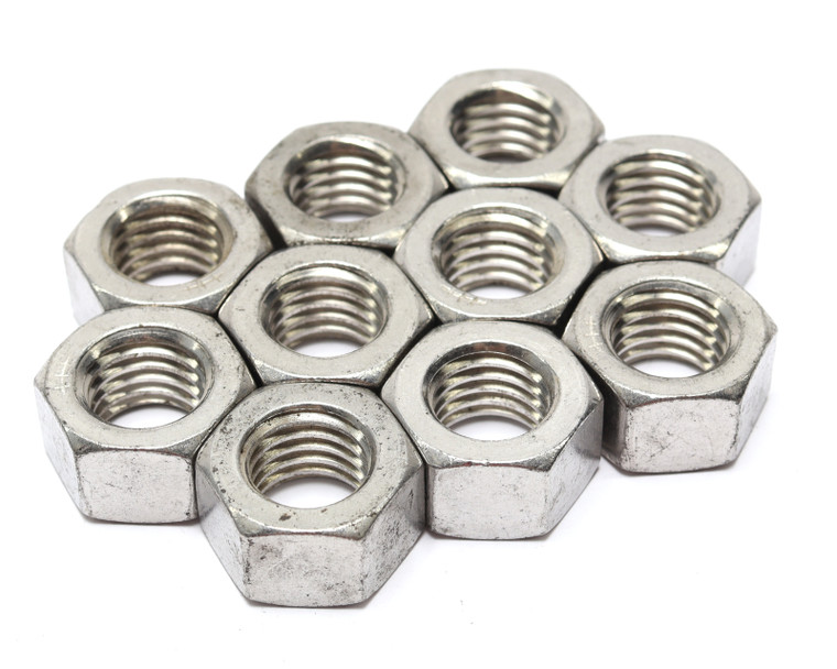 5/8"-11 Stainless Steel Hex Nut, 10pcs 5/8"-11 Stainless Steel Hex Nut, 10pcs