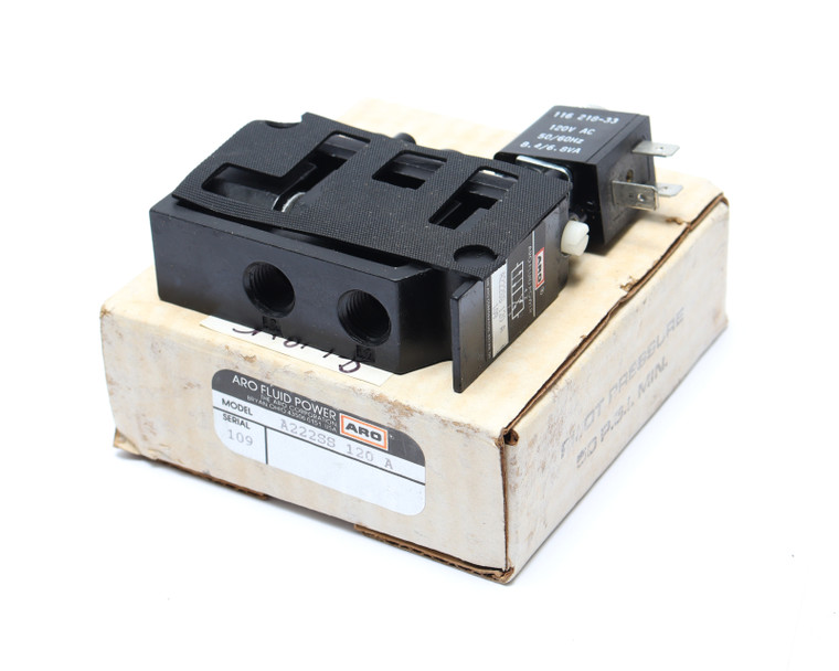 ARO A222SS-120-A Solenoid Air Control Valve, 1/4in Female
