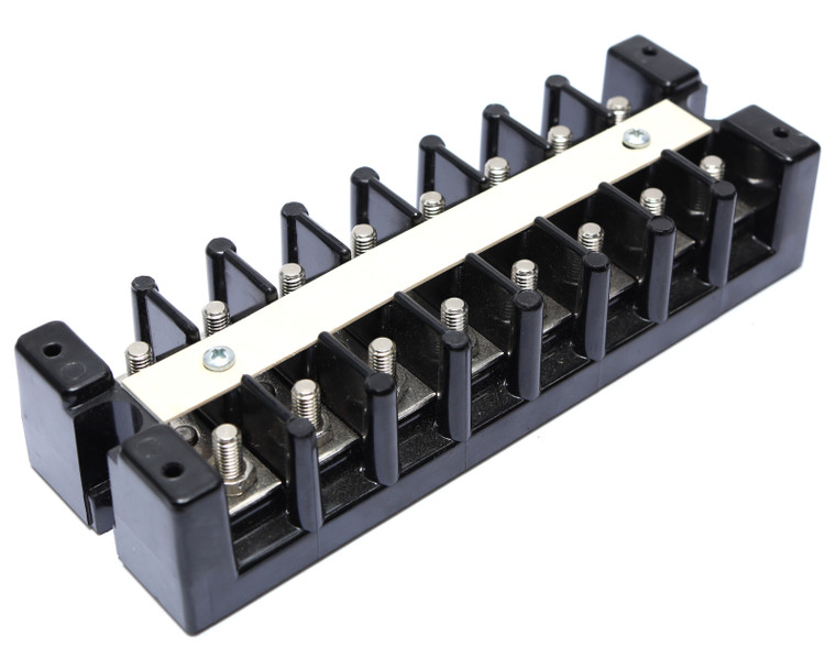 Marathon 1508ST 8-position 600V, 75 Amp Barrier Terminal Block, Stud Terminal