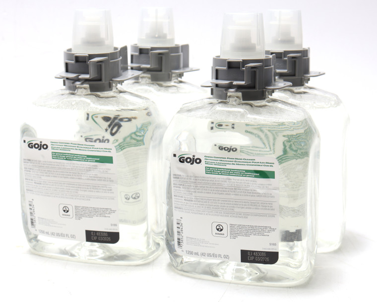 GOJO 5165-04 Fragrance Free Hand Soap Cartridge Refill, 1250mL, 4pk