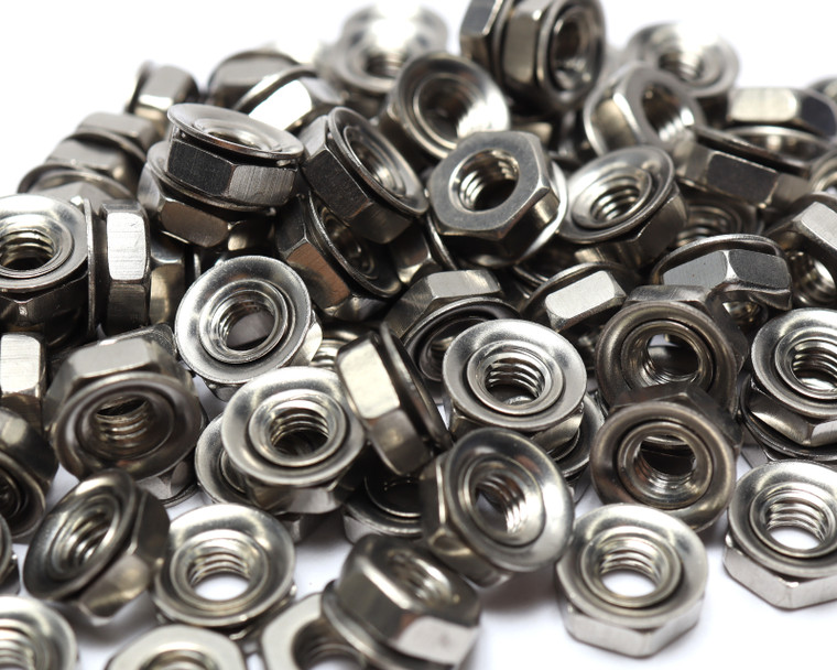 #10-32 Stainless Steel Flange Nuts, 100pcs