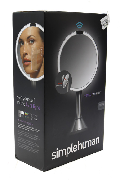 Simplehuman Round LED Sensor Mirror, 5x/10x Magnification, 8"
