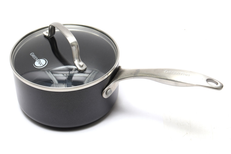 GreenPan Black Ceramic Nonstick 1.5QT Stock Pot w/ Lid