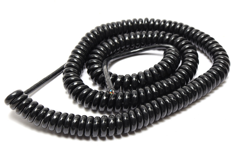 Alpha Wire 744/3 23AWG 6-Conductor PVC Coiled Retractile Cord, 4-12ft