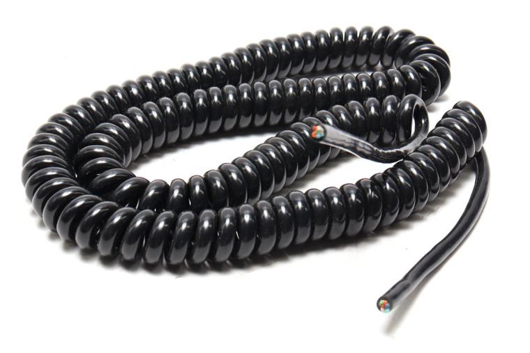 Alpha Wire 706/3 23AWG 6-Conductor PVC Coiled Retractile Cord, 4-12ft