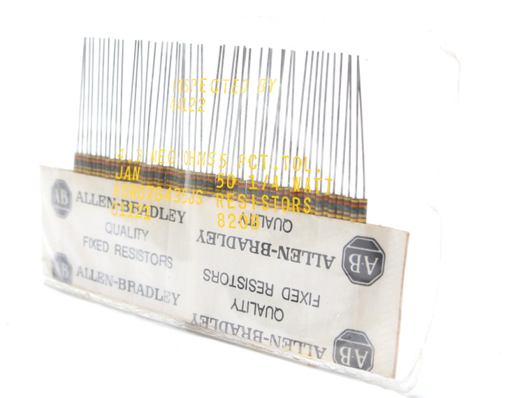Allen Bradley RCR07G435JS 4.3M Ohm 1/4 Watt 5% Carbon Resistor, 50pc