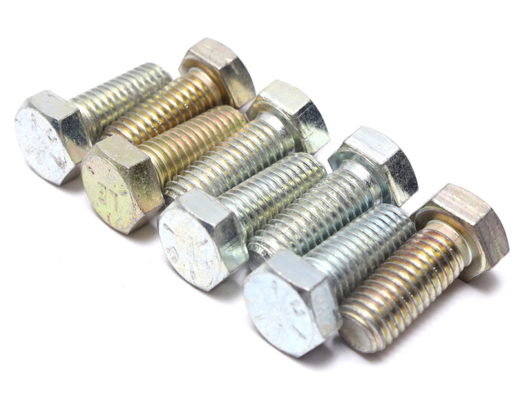 1/2"-13 x 1-1/4" Mixed Zinc Plated Hex Bolts, 8pcs