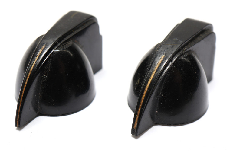 DakaWare Rounded Chicken Head Knob, 1/4" Shaft, Black, 2pc