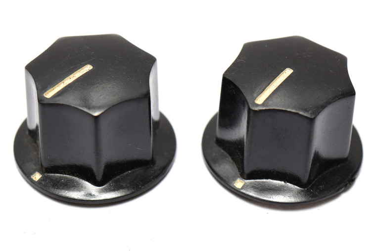 DakaWare Concentric Knob, 1/4" Shaft, Black, 2pc