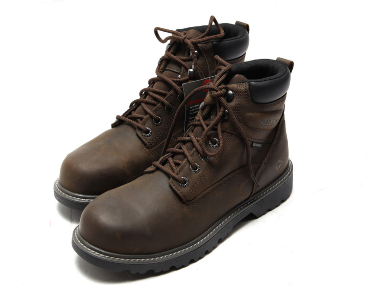 Wolverine Men's Floorhand Waterproof 6" Steel-Toe Work Boot, Brown, Size 10M