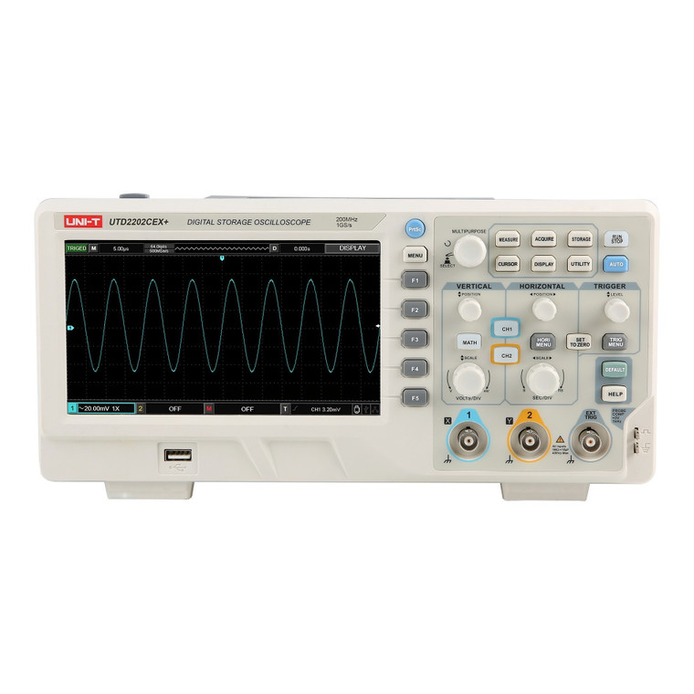 UNI-T UTD2202CEX+, 200 MHz, 2-Channel Digital Storage Oscilloscope