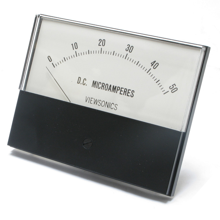 0 - 50 Microamperes DC, Analog Panel Meter, 4.5 Inch