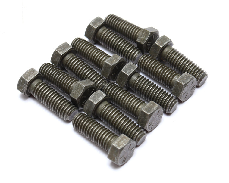 7/16"-14 x 1-1/4" Grade 8 Steel Hex Bolts, Black, 12pc