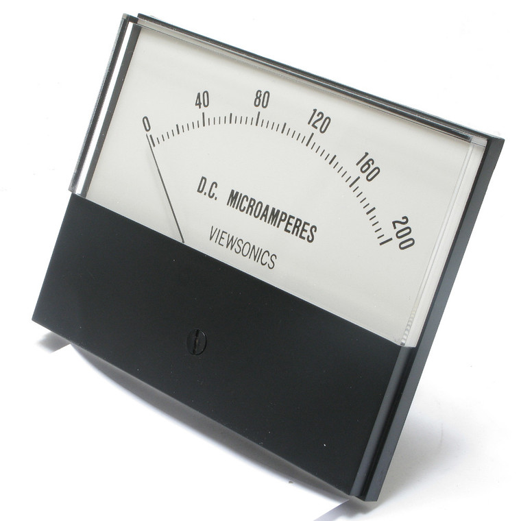 0 - 200 Microamperes DC, Analog Panel Meter, 4.5 Inch