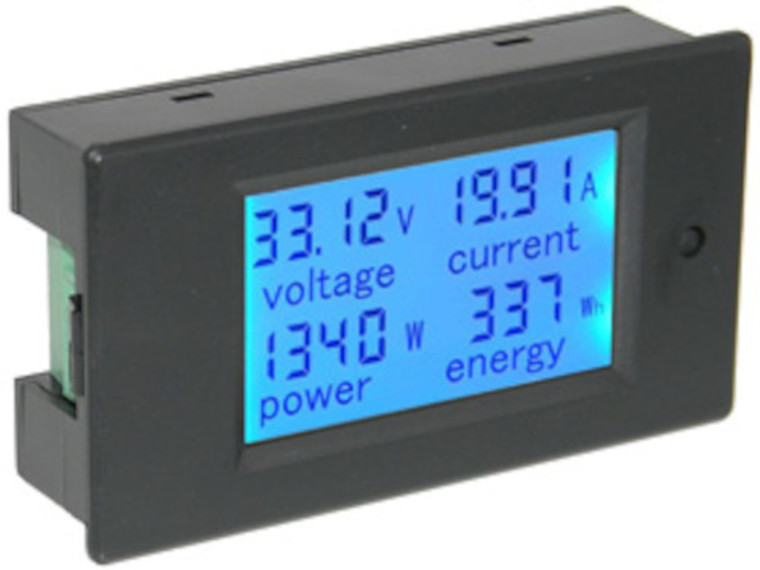 Panel Meter, DC Snap-in, Multi Function, 100V, 20A, 2KW