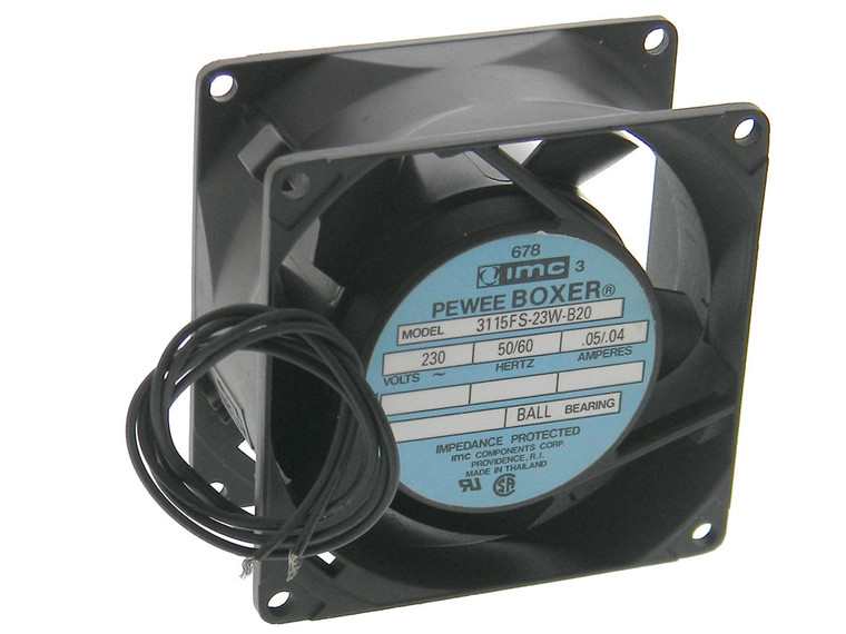 3-1/8" (80mm) Square x 1-1/2" (38mm) 230VAC Box Fan, IMC