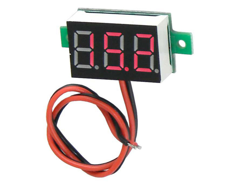 3 Digit Red LED Battery Meter, Input Powered 4.5-30V