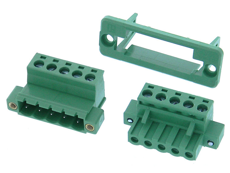 5 Pin Mating 5.08mm Connectors with Screw Lock & Plate