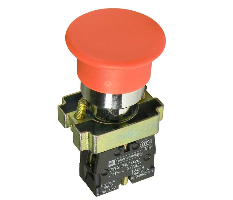 Red Mushroom Pushbutton Switch, Switchboard SPST-NC
