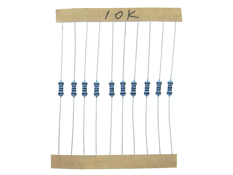 Pack of 10 - 10K Ohm 1/4 Watt 5% Resistor