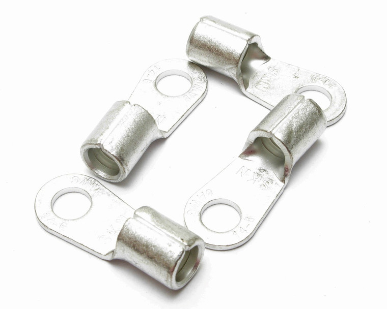 6 Gauge Non-Insulated 1/4 Inch Ring Terminal, 4 Piece