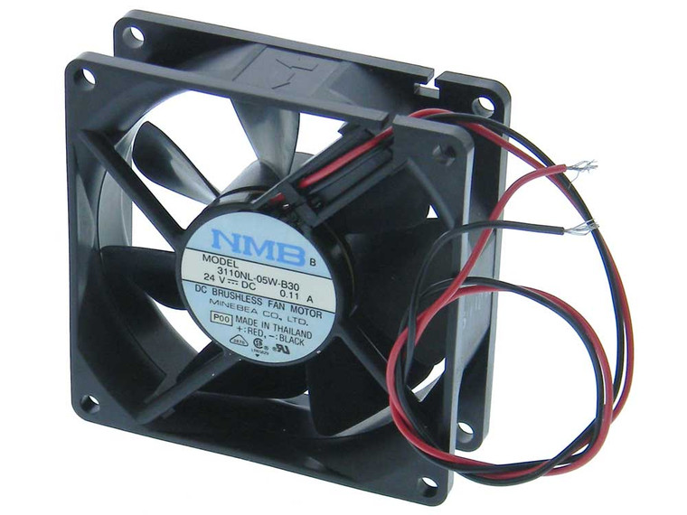 24VDC 3-1/8in (80mm) Sq. x 1in (25mm) Box Fan, NMB