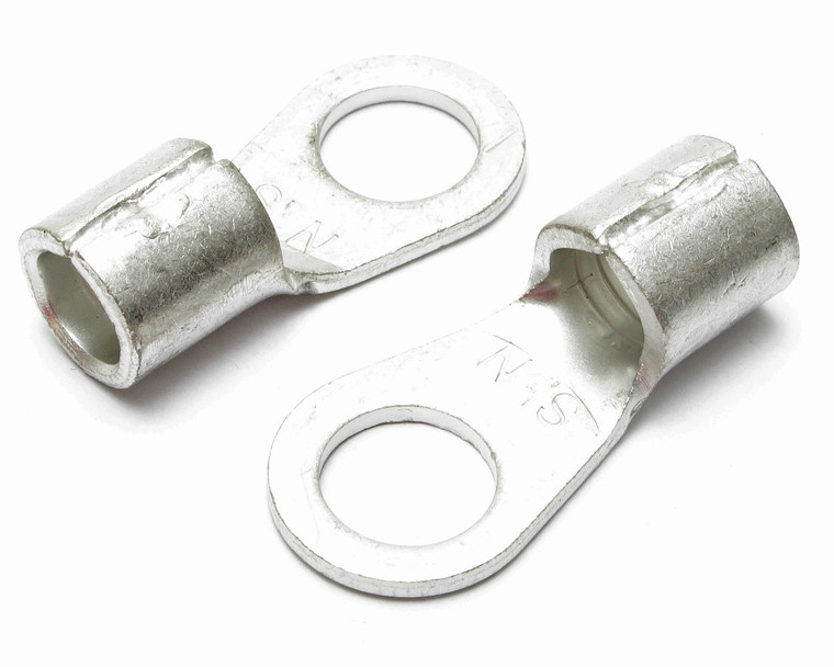 4 Gauge Non-Insulated 3/8 Inch Ring Terminal, 2 Piece