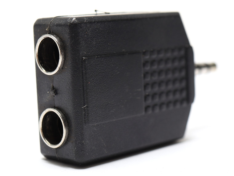1/4in. Dual Stereo Jack to 1/8in. (3.5mm) Stereo Plug Audio Adaptor Connector