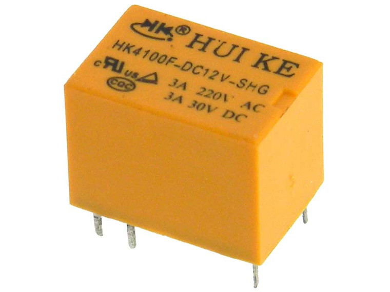 12VDC SPDT, 3 Amp Relay, Hui-Ke