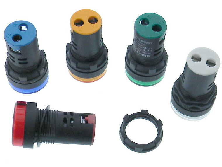 Pack of 5 - 110VAC/DC Panel Indicators - 5 Colors