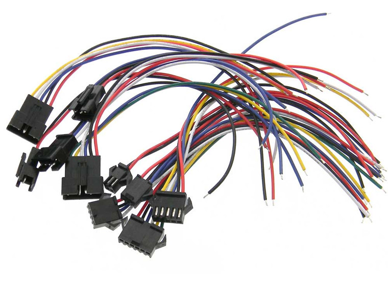 Pack of 5 - Mating Pairs 2.5mm JST SM Connectors- 2,3,4,5,6