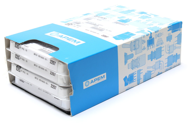 Apem 9533CD 100mA SubMini Pushbutton Switch, SPST-NO, Black, 100pcs